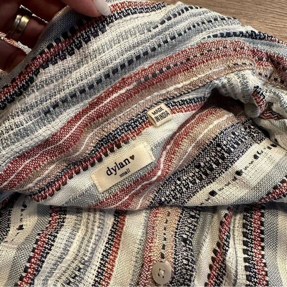 NWOT Anthropologie Dylan Valentina Lux Slub Striped Button Down Size S - Picture 5 of 5